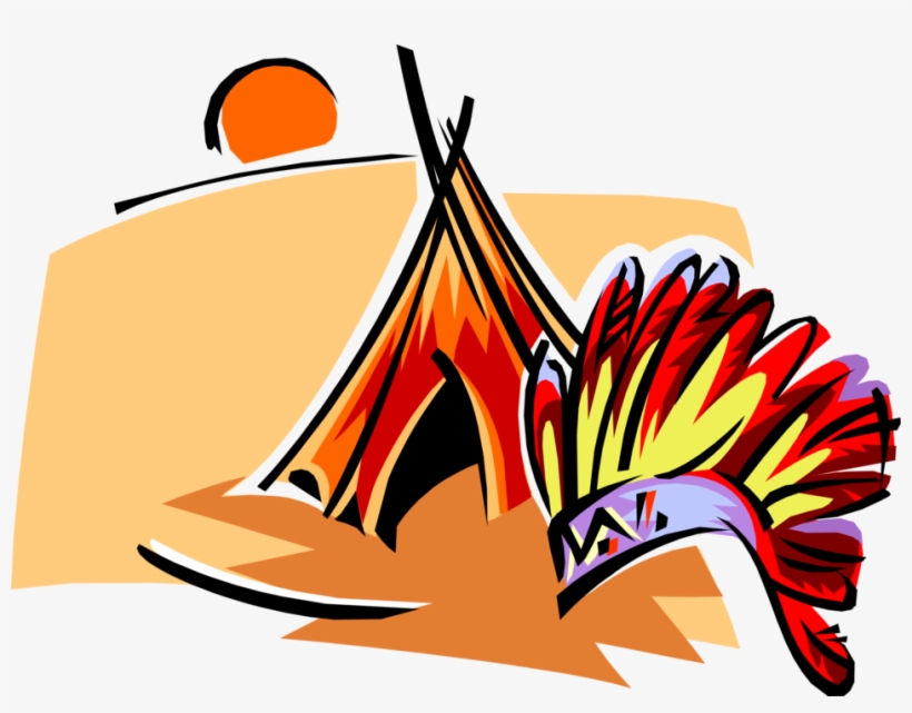 Native American Teepee With Feather Headdress - Native American Food Gifs, transparent png