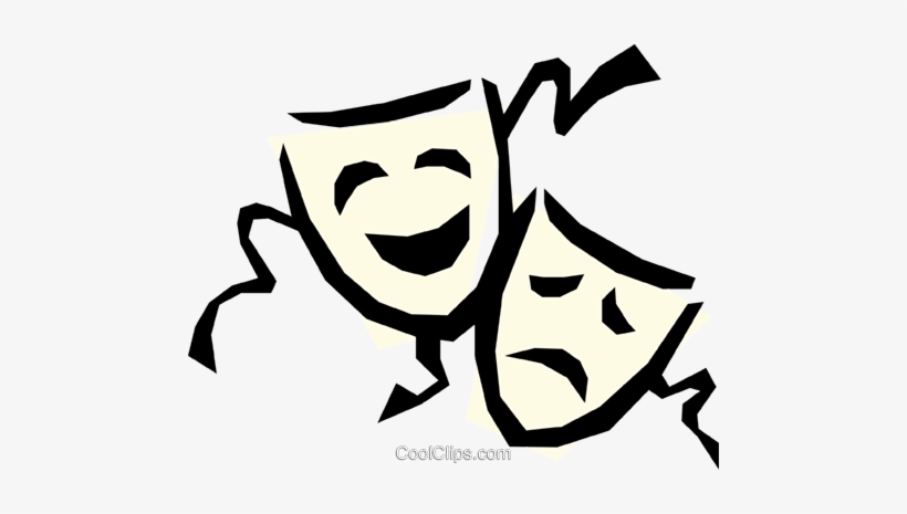 Theatre Masks Royalty Free Vector Clip Art Illustration - Theatermasken Png, transparent png