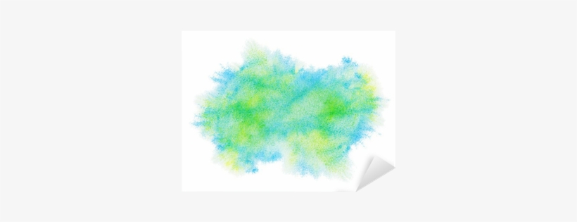 Painted Green Watercolor Stain, Design Element Sticker - Visual Arts, transparent png
