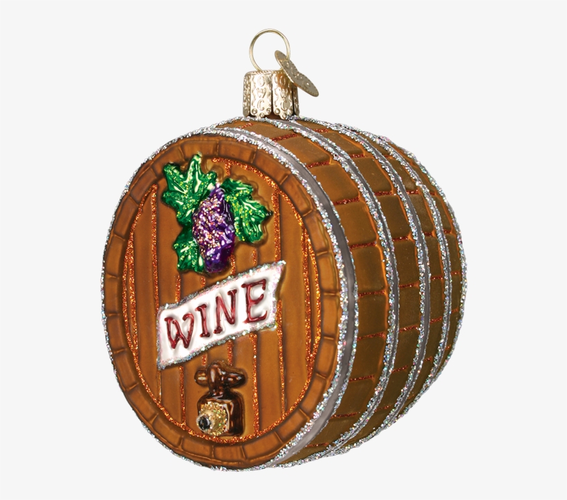 Old World Christmas Wine Barrel Glass Ornament #32067, transparent png