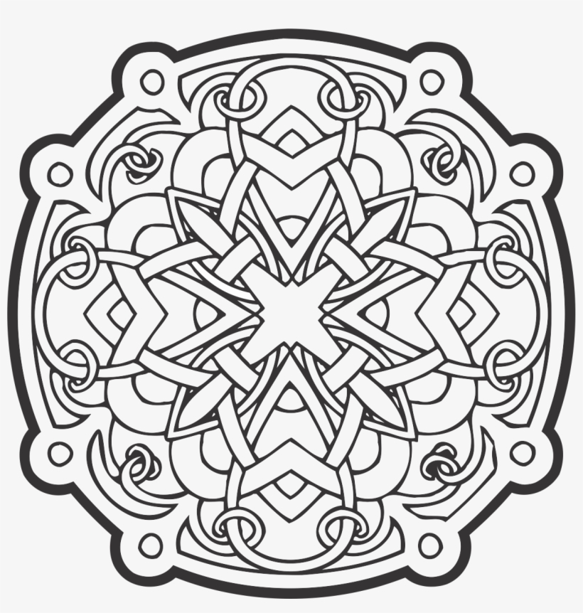 Celtic Ornament Vector Free Round Tracery - Mandala. Celtici - Antistress Colouring Book - Ed., transparent png