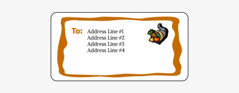 Thanksgiving Cornucopia Address Label - Thanksgiving Clip Art Black, transparent png