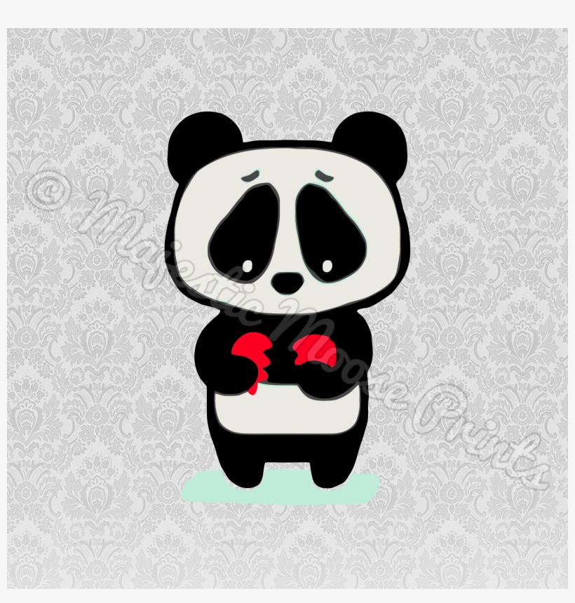 Panda Clipart Svg - Panda Con El Corazon Roto, transparent png