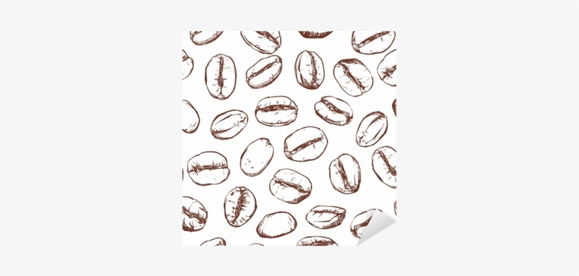 Coffee Bean Pattern Including Seamless On White Background, - Coffee Bean Pattern, transparent png