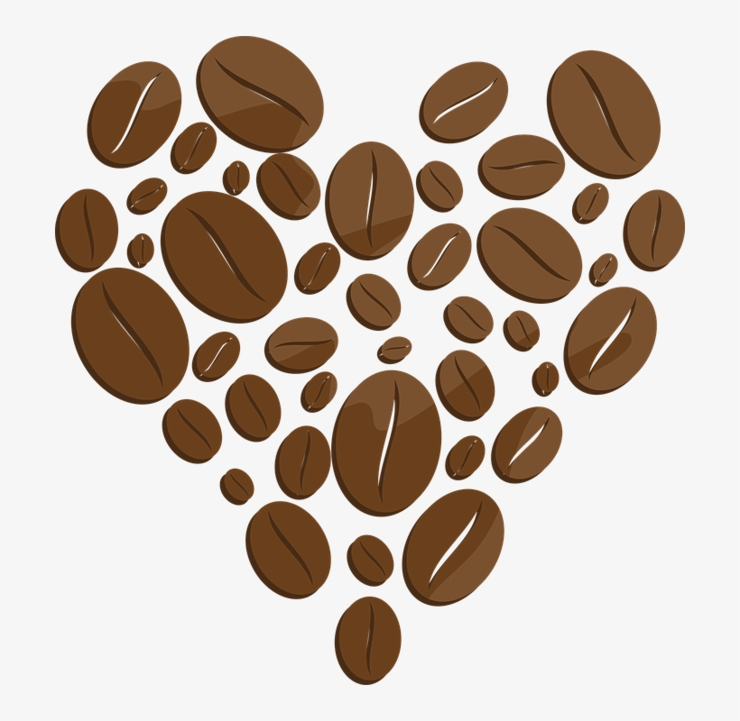 Coffee, Coffe, Beans, Heart, Drawing - Coffee Bean Love Heart Transparent Background, transparent png