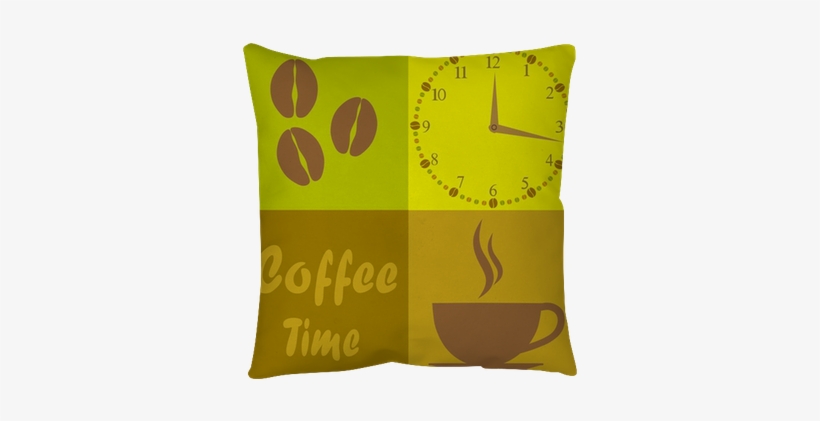 Coffee Time And Coffee Beans, Vector Illustration Design - Mural, transparent png