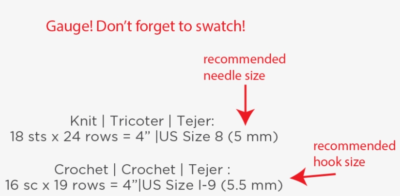 It Is Standard To Talk About Gauge, Or Number Of Stitches - Carmine, transparent png