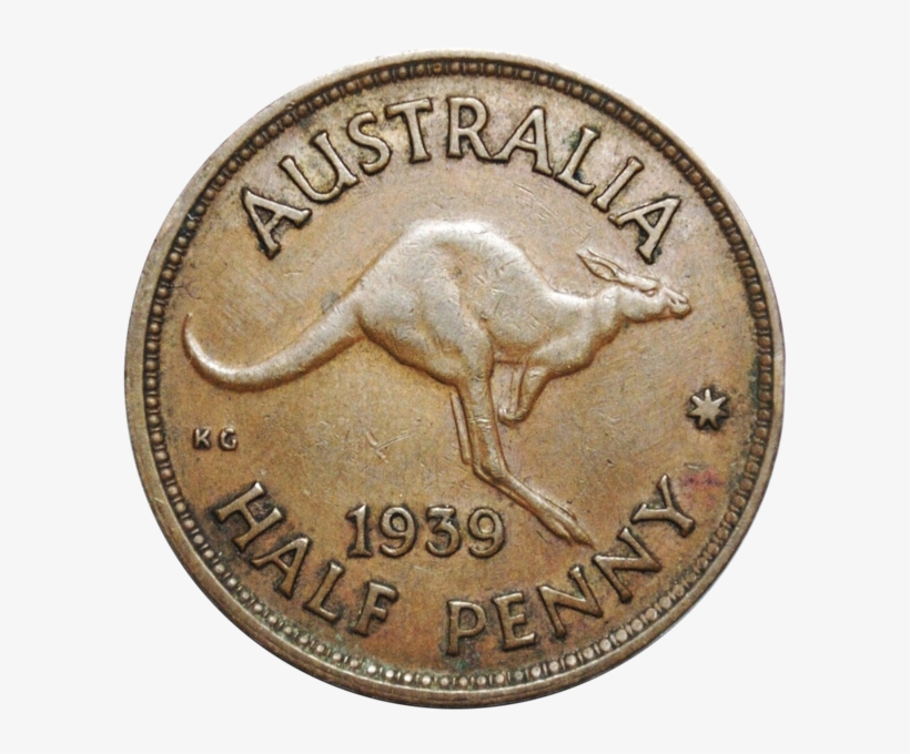 Scarce 1939 Australian Halfpenny Kangaroo Reverse Very - Coin, transparent png