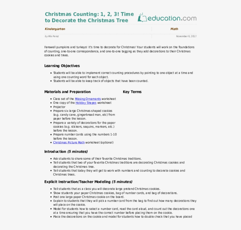 Time To Decorate The Christmas Tree Seed Of Growth Lesson Plan
