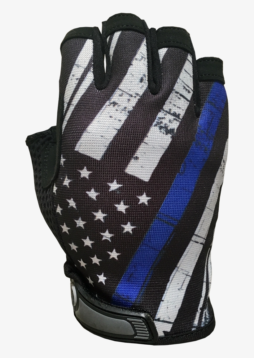 Blue Line 1/2 Finger Flag - Thin Blue Line Gloves, transparent png