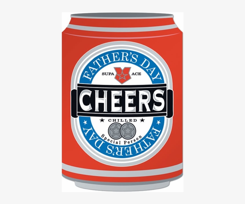 Design Design Paper And Gifts Greeting Cards & Note - Cheers Beer Can Father's Day Card, transparent png