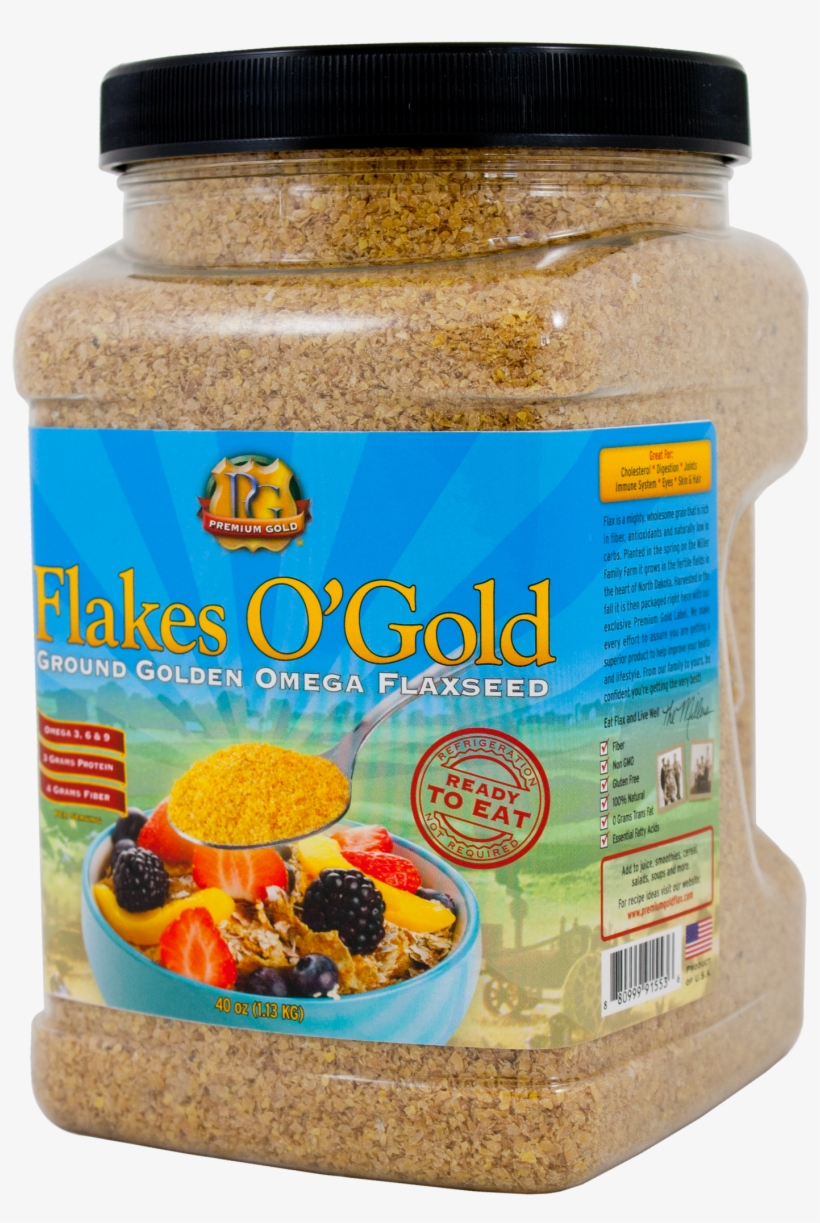 Premium Gold Flakes O' Gold Coarse Ground Flaxseed,, transparent png