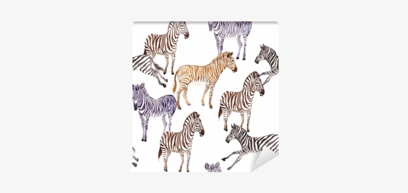 Exotic Zebra Wild Animal Pattern In A Watercolor Style - Watercolor Painting, transparent png