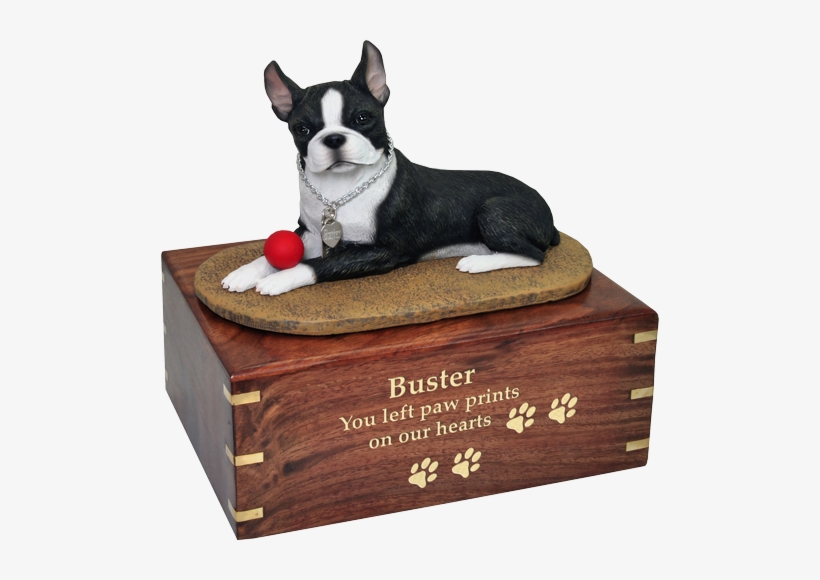Wholesale Boston Terrier Dog Figurine Wood Urn Engraved - Urns For Boston Terriers, transparent png