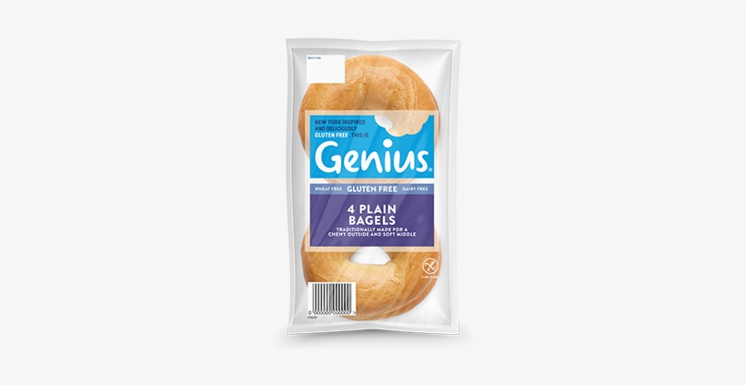 Plain Bagels 4 Pack - Genius Gluten Free White Rolls, transparent png