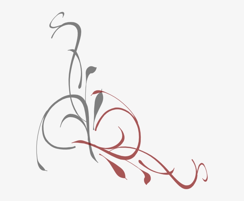 How To Set Use Grey And Red Floral Swirl Clipart, transparent png
