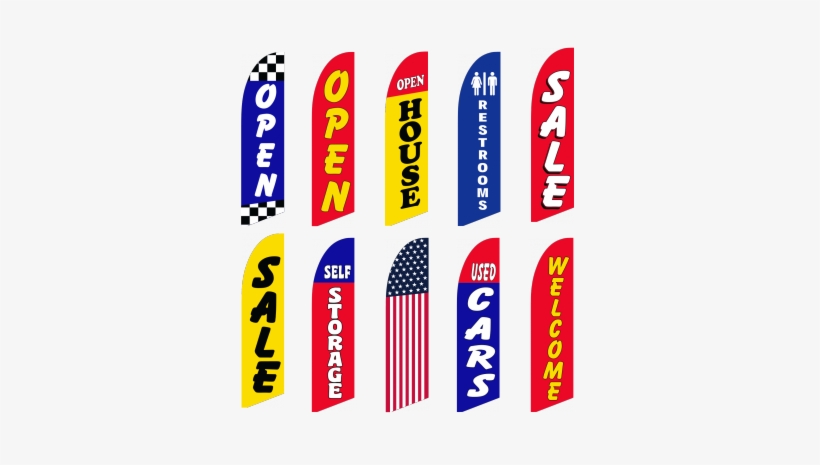 Bowflag® Stock Design Sale Flag Banner - Neoplex Now Open Swooper Flag And Flagpole Set, transparent png
