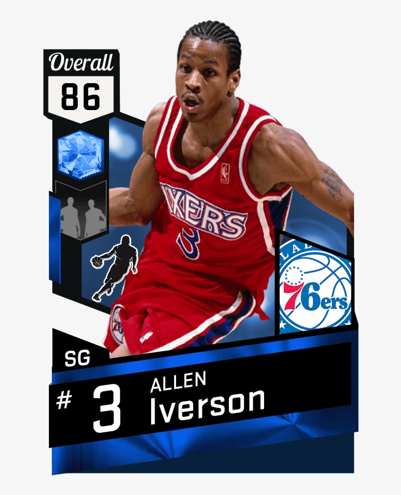 Mtdb Nba 2k17 - Allen Iverson Nba 2k17, transparent png