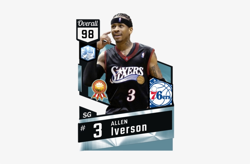 98 Allen Iverson - Nba 2k18 Player Cards, transparent png