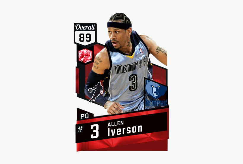 2009 Handles Grizzles 89 Overall Allen Iverson - Ruby Steph Curry 2k17, transparent png