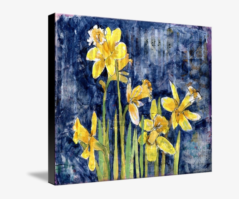 Daffodil Garden, Original Mixed Media Art - Painting, transparent png