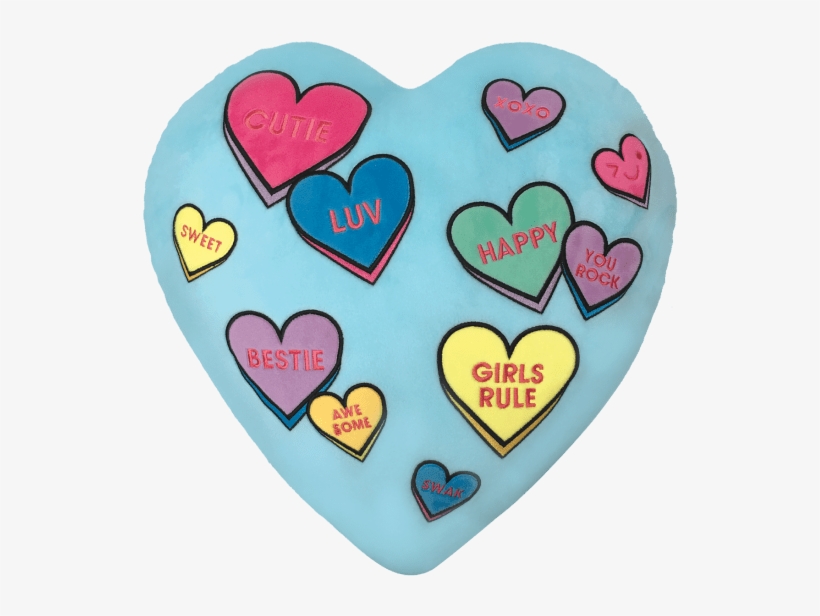Picture Of Candy Hearts Scented Embroidered Pillow - Heart, transparent png