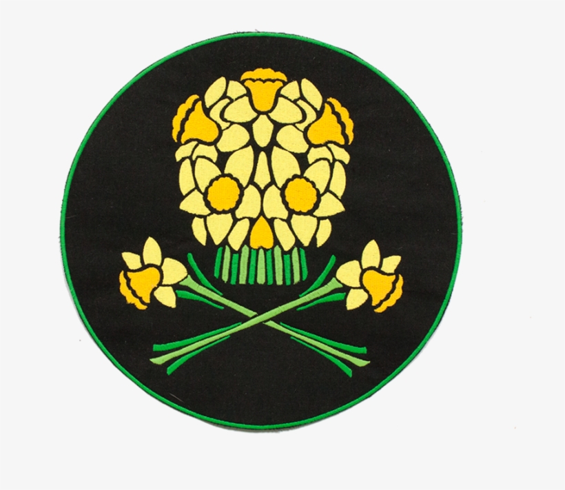 Daffodil Skull Large Back Patch, transparent png