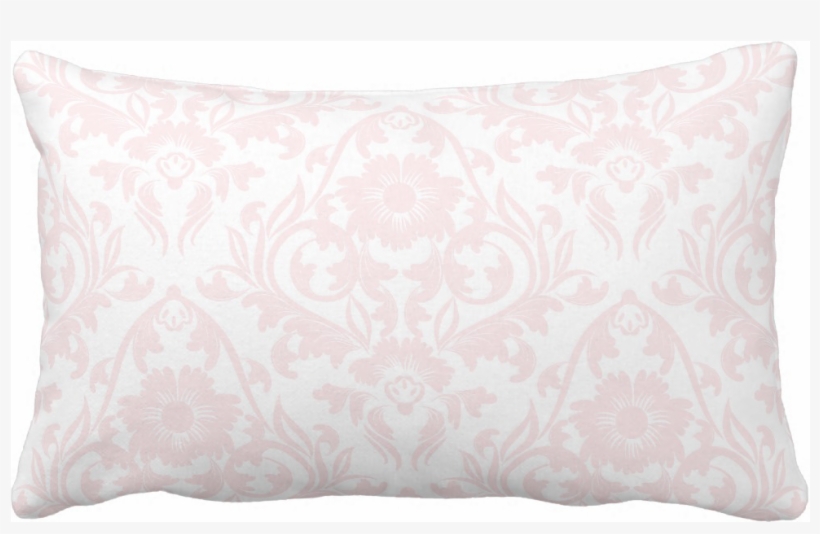 Pink Blush Damask Floral Traditional Lumbar Pillow - Cushion, transparent png