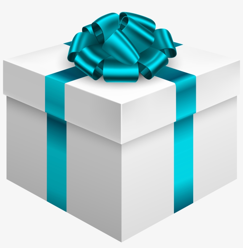 White Gift Box With Blue Bow Png Clipart - Gift Box Red Bow Transparent, transparent png