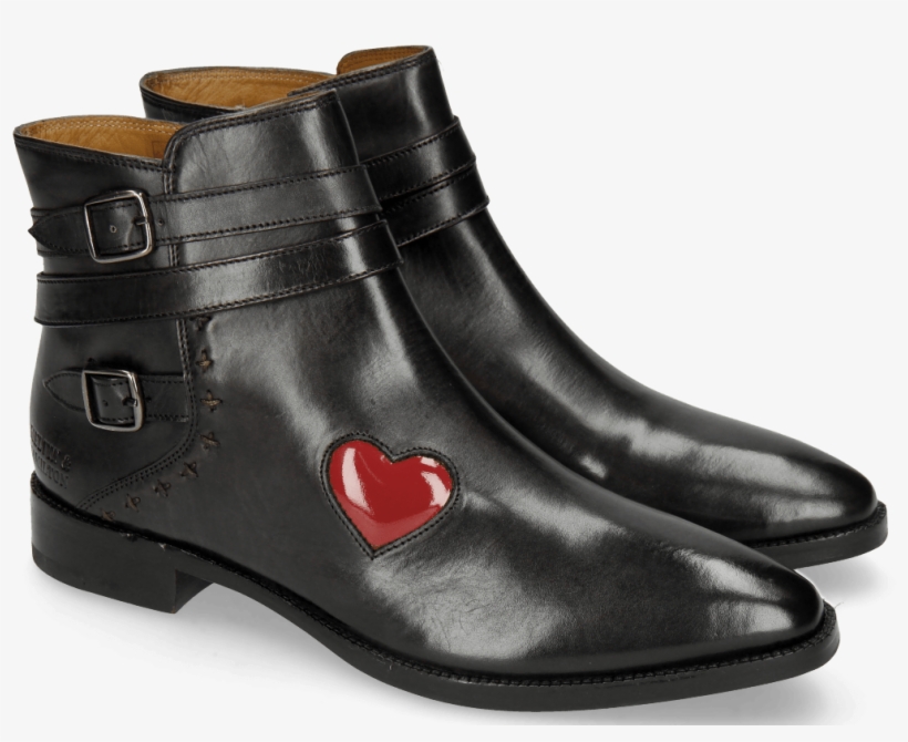 Ankle Boots Candy 5 Black Heart Patent Red - Motorcycle Boot, transparent png