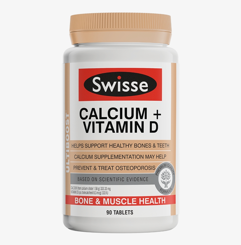 Swisse Ultiboost Calcium Vitamin D - Swisse Ultiboost Calcium + Vitamin D Tab X 90, transparent png