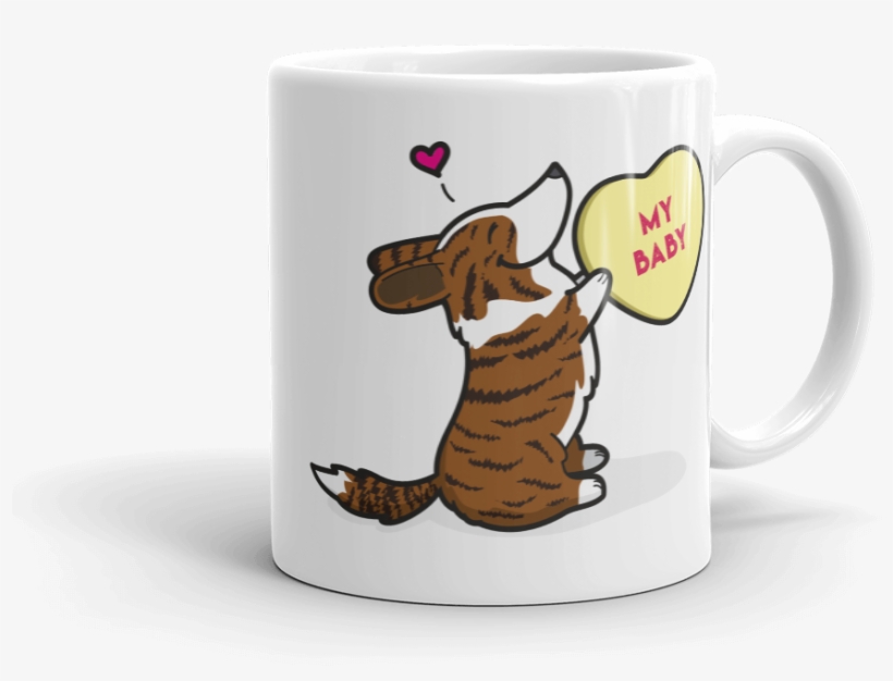 Cardigan Corgi Candy Heart Mug - Coffee Cup, transparent png
