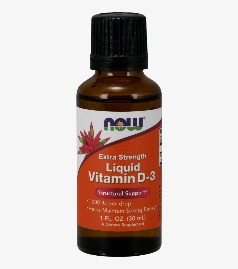 Vitamin D-3 Liquid, Extra Strength - Now Foods Vitamin D-3 - 1 Fl Oz Liquid, transparent png
