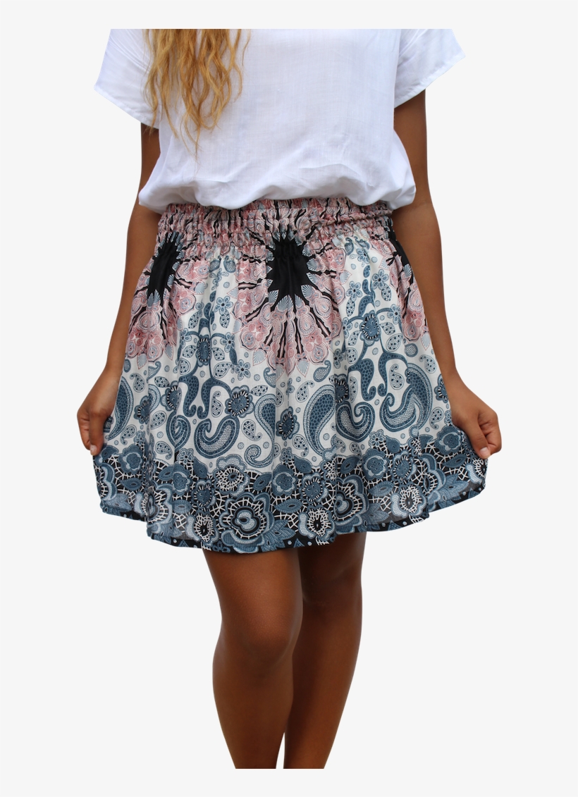 White Mandala Short Mini Skirt Bohemian Island - Skirt, transparent png