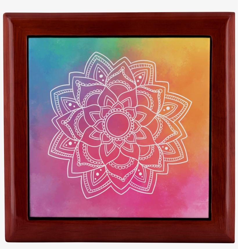 "zen Joy" White Mandala On Joyful Colors Wooden Jewelry - Artdeco Senses Asian Spa Skin Purity Foaming Shower, transparent png