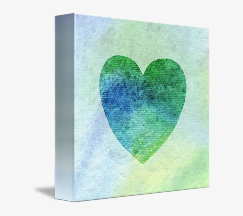 Green & Blue Heart Http - Canvas, transparent png