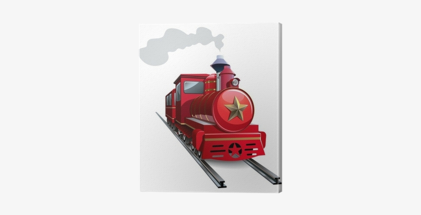Old Steam Locomotive With Golden Star, Vector Canvas - Meios De Transporte Terrestre, transparent png