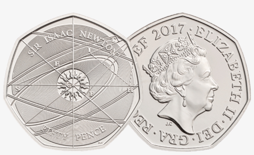 Sir Issac Newton 50p Coin - Sir Isaac Newton 50p, transparent png