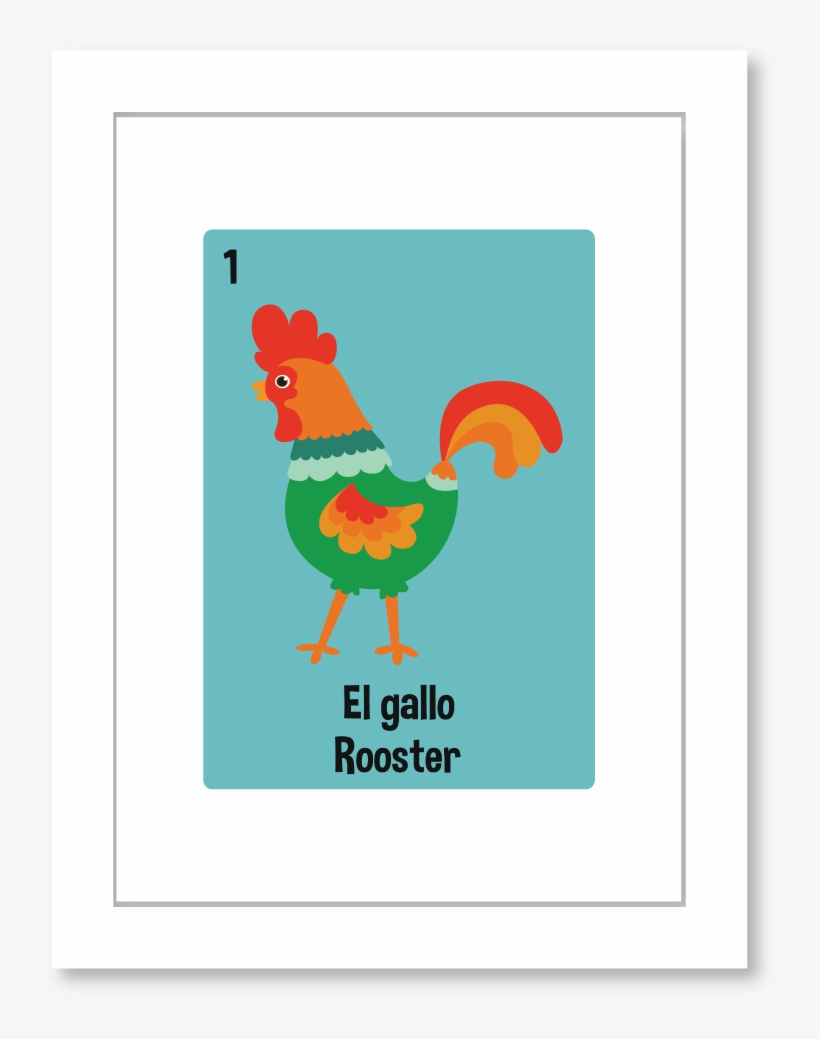 Lil' Rooster Print - Lil' Loteria: A Bilingual Picture Word Bingo Game [book], transparent png