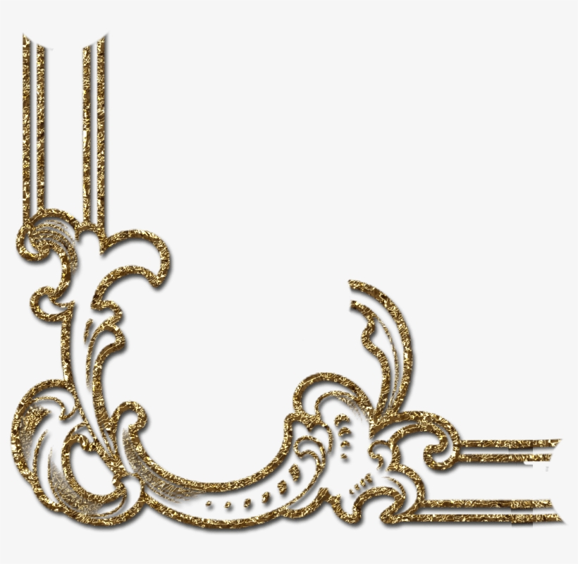Transparent Gold Decorative Corner Png Clipart - Esquinas Decorativas, transparent png