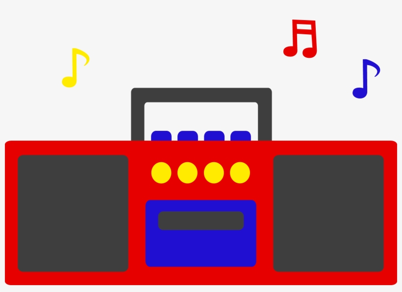 Simple Radio With Musical Notes Cartoon Radio Playing Music