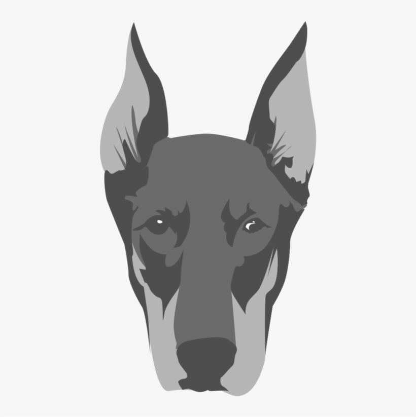 Doberman Vector Black And White Image Black And White - .com, transparent png