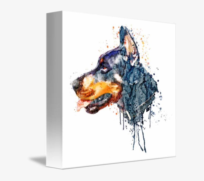 "doberman Head" By Marian Voicu, Bucharest // Watercolor - Head, transparent png
