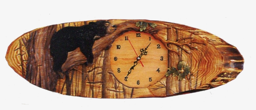 Buy For Only - Large Bear Wall Clock 35" X 9', Wildlife Clock, transparent png