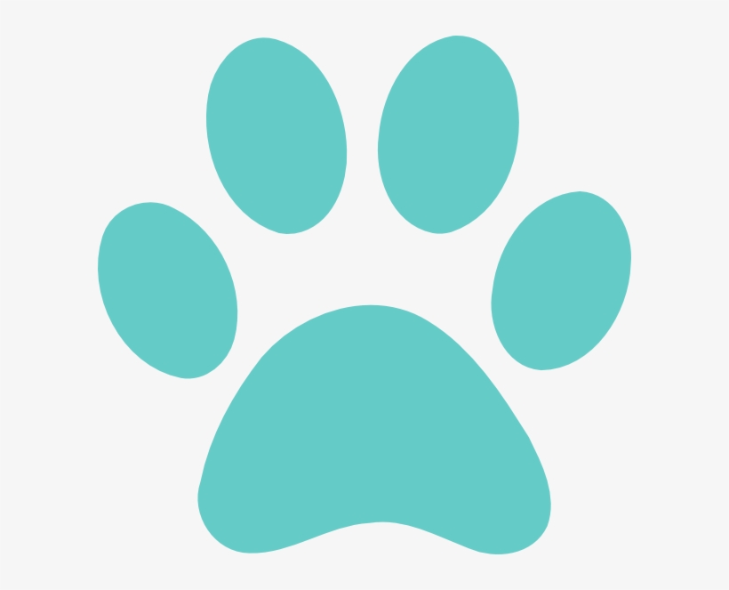 Teal Paw Print, transparent png