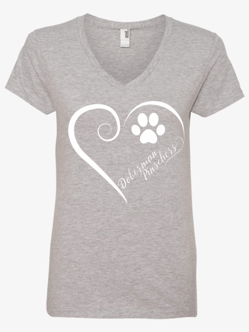 Doberman Pinscher, Always In My Heart Ladies V Neck - Pizza Guy Ladies Shirt, transparent png