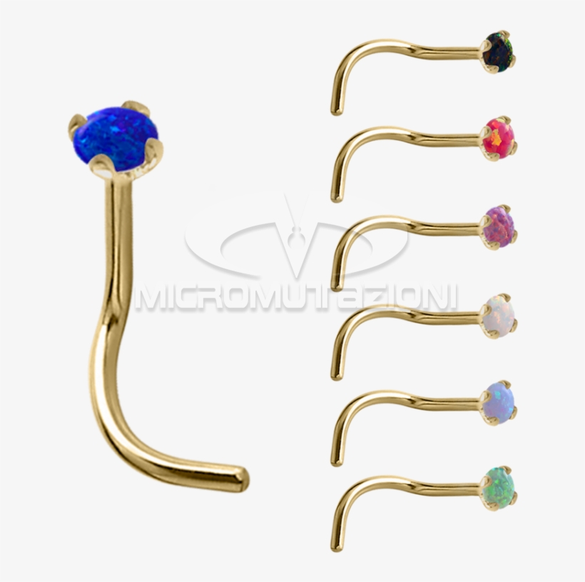 18k Gold Prong Set Opal Nose Stud Nose Studs & Rings - Prong Setting, transparent png