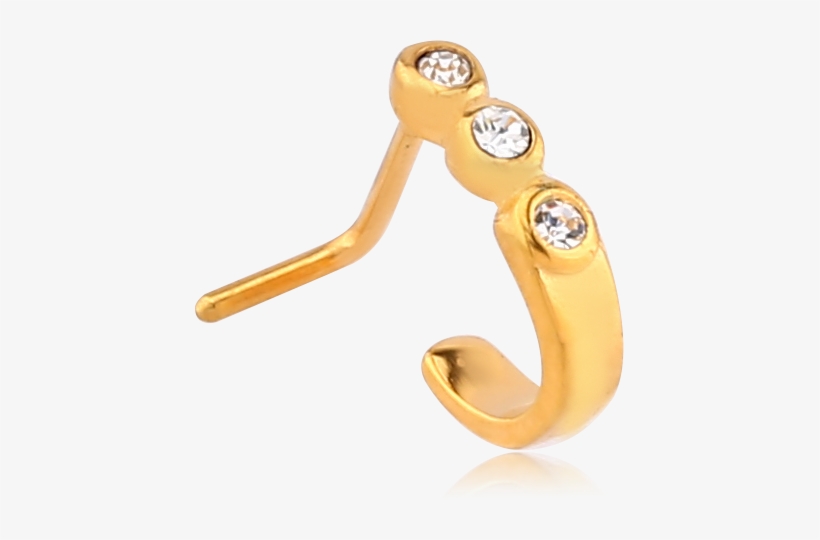 Gold Plated Nose Stud - Body Jewelry, transparent png