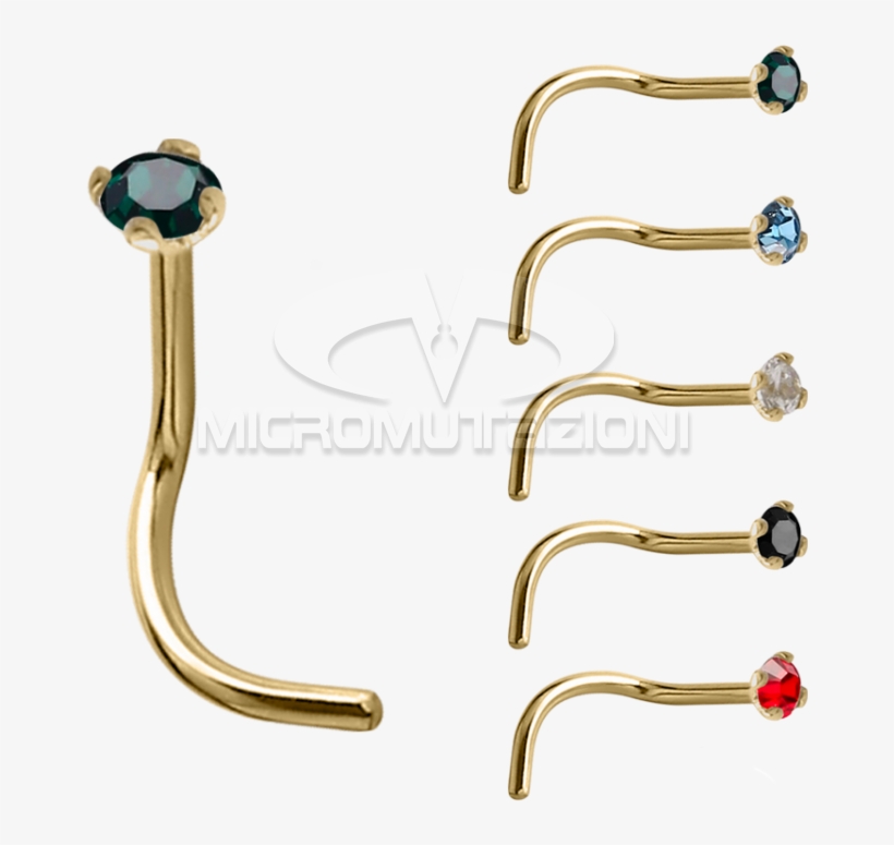 18k Gold Prong Set Jewelled Nose Stud Nose Studs & - Prong Setting, transparent png