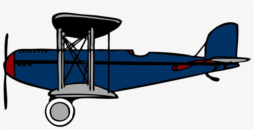 This Free Icons Png Design Of Blue Biplane With Red, transparent png